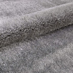 Rectangular Silver Microfiber Anti Skid Soft Fluffy Area Shaggy Carpet