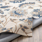 Aura Modern Rug Hand Tufted Blue Floral – 5×8 ft