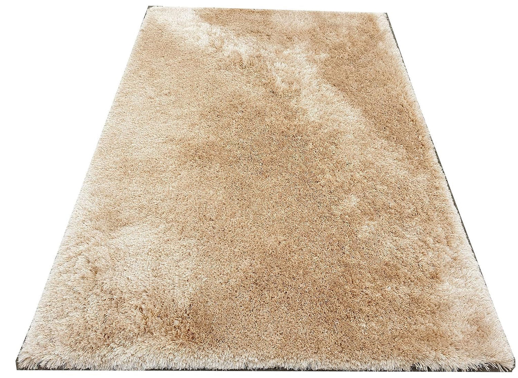Rectangular Soft Yellow Color Hand woven Plain California Premium Shaggy Carpet