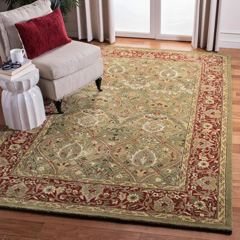 Premium Traditional Floral Border Area Hand Tufted Carpet