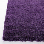 Rectangular Soft Purple Color Hand woven Plain California Premium Shaggy Carpets