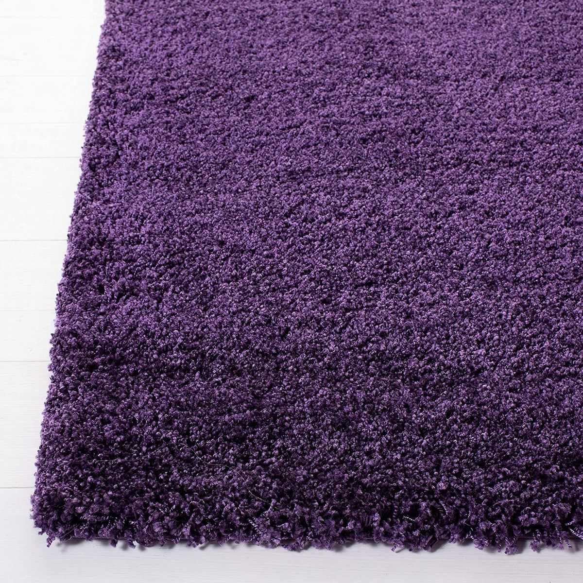 Rectangular Soft Purple Color Hand woven Plain California Premium Shaggy Carpets