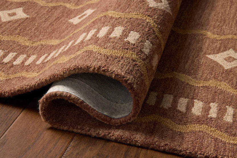 Brown Desert Motif Modern Rug Hand Tufted Carpet