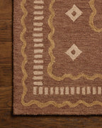 Brown Desert Motif Modern Rug Hand Tufted Carpet