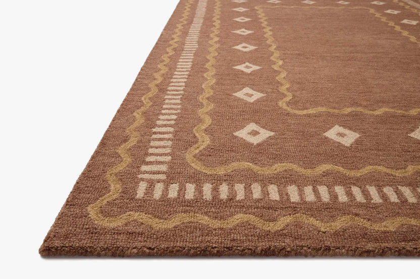 Brown Desert Motif Modern Rug Hand Tufted Carpet