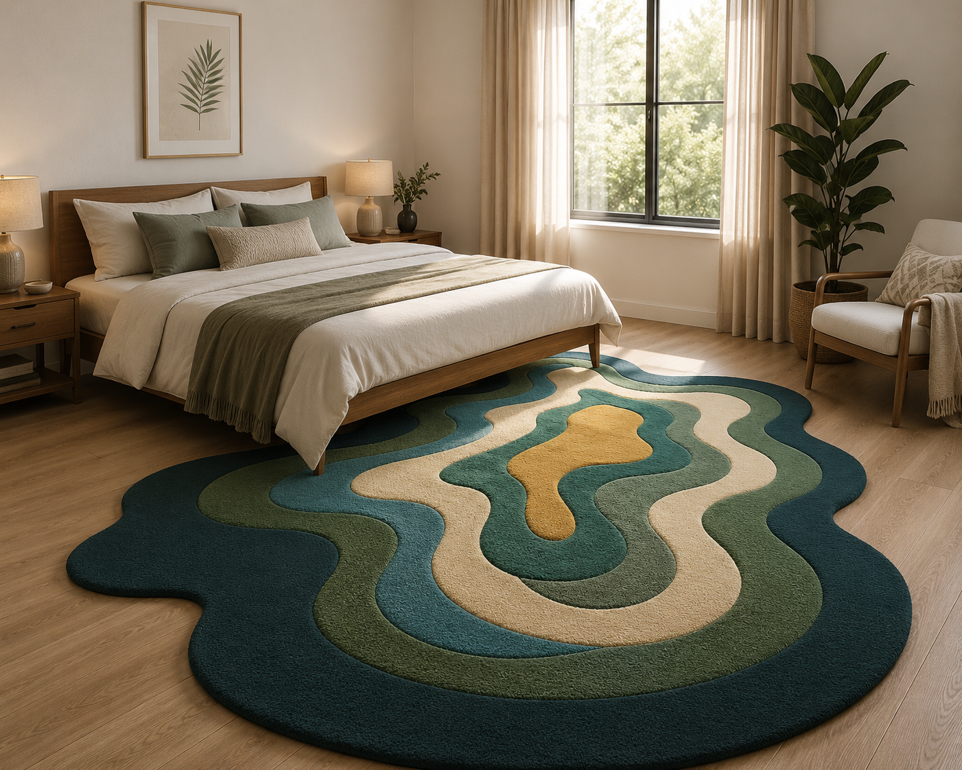 Abstract Wavy Contour Hand Tufted Carpet & rugs