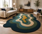 Abstract Wavy Contour Hand Tufted Carpet & rugs