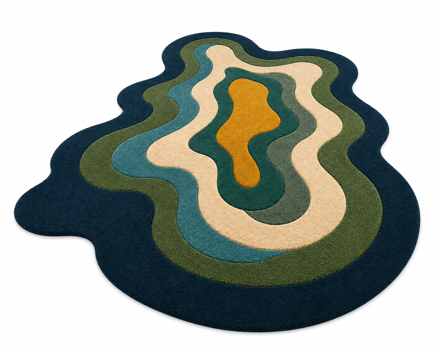 Abstract Wavy Contour Hand Tufted Carpet & rugs