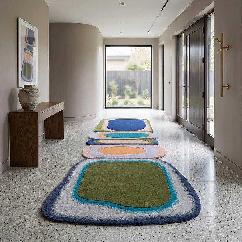 Biomorphic Harmony Designer Wool Rug Hand Tufted Carpet