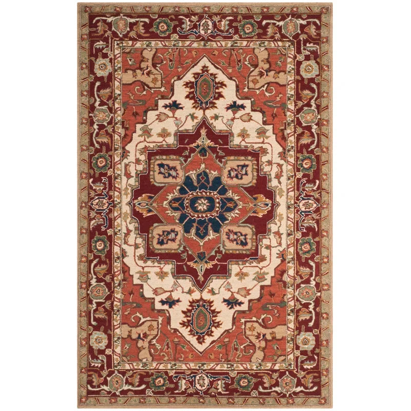 Vintage Serapi Inspired Wool Hand Tufted Carpet