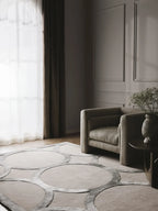 Halo Grid Designer Silk Rug Hand Tufted Carpets