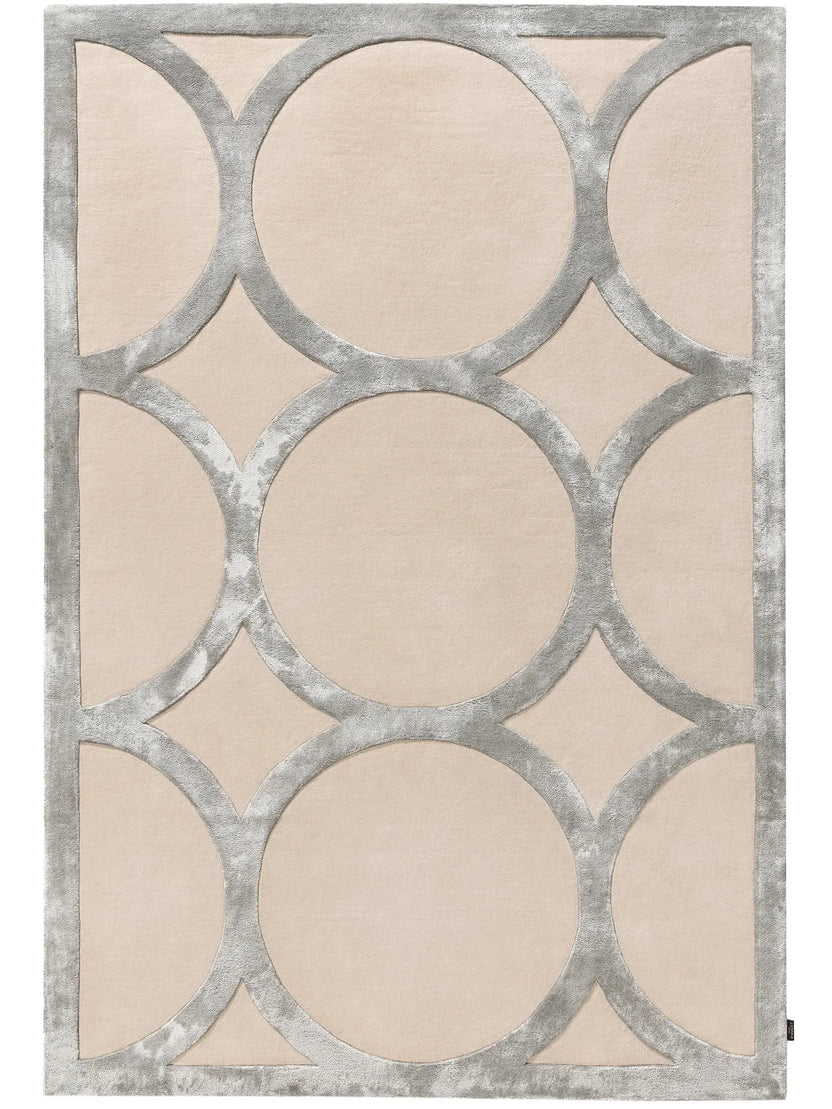 Halo Grid Designer Silk Rug Hand Tufted Carpets