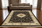 Floral borders in ivory Persian Medallion Carpets & Rugs