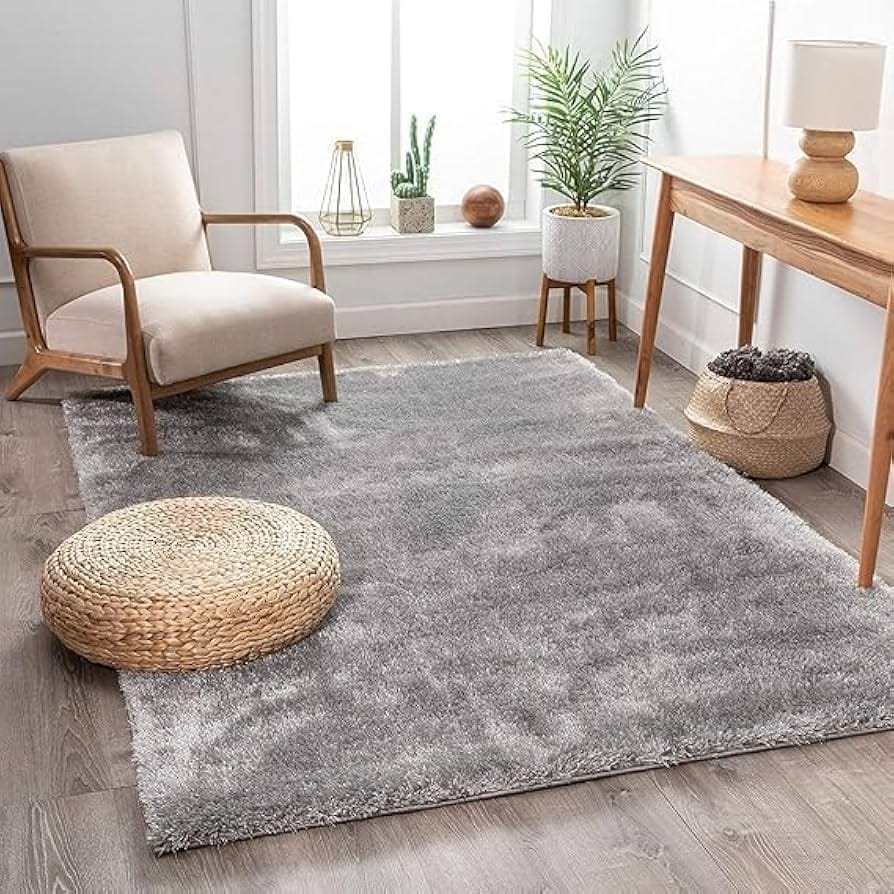 Super Soft Grey Shaggy Carpets & Rugs