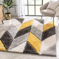 Geometric Harmony Luxury Shaggy Carpet & Rugs