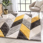 Geometric Harmony Luxury Shaggy Carpet & Rugs