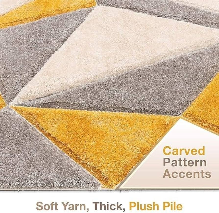 Modern Geometric Luxe Shaggy Carpet & Rugs