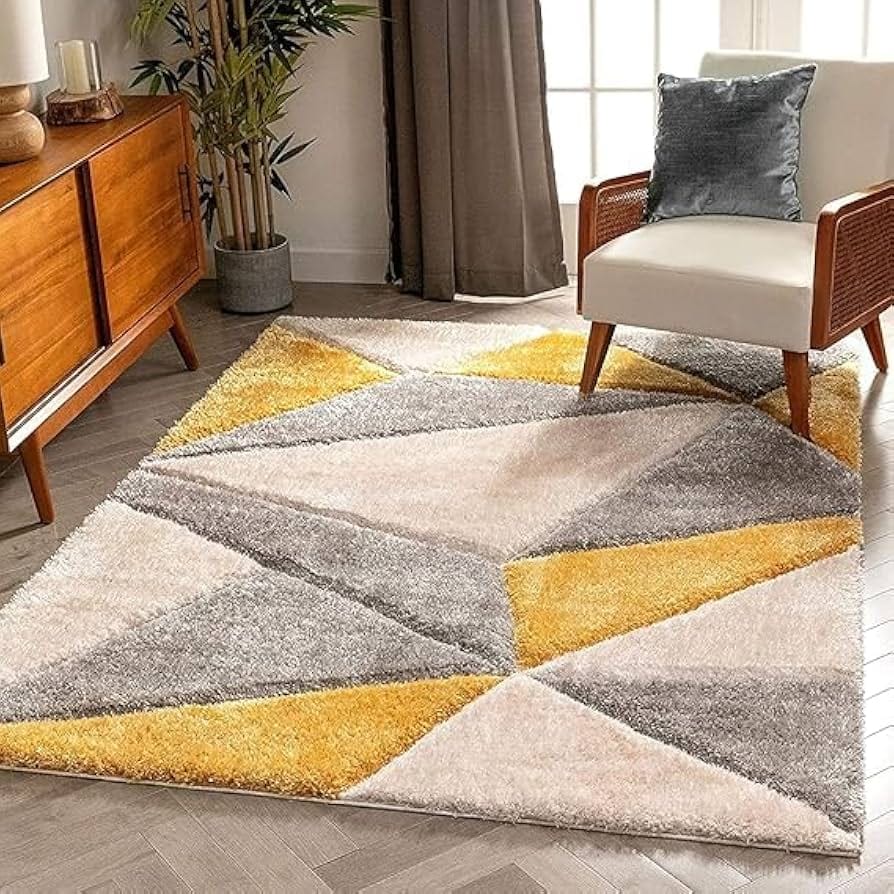 Modern Geometric Luxe Shaggy Carpet & Rugs