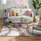 Soft Curves Blush Shaggy Carpets & Rugs