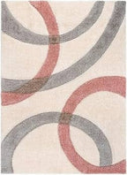 Soft Curves Blush Shaggy Carpets & Rugs