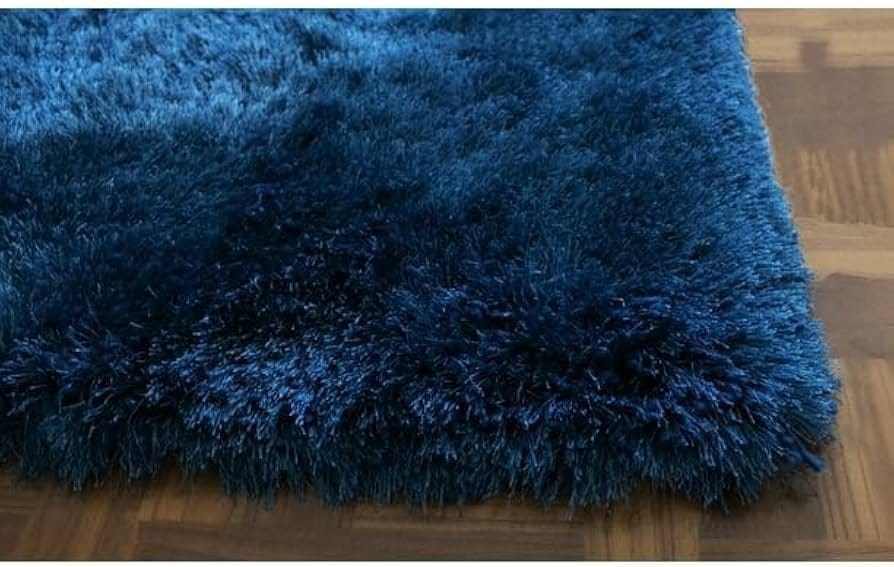 Azure Cloud Deep Blue Plush Shaggy Carpets & Rugs