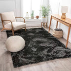Obsidian Plush Shadow Fluffy Area Shaggy Carpets & Rugs