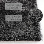 Obsidian Plush Shadow Fluffy Area Shaggy Carpets & Rugs