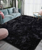 Luxe Black Cloud Obsidian Plush Shaggy Carpets & Rugs