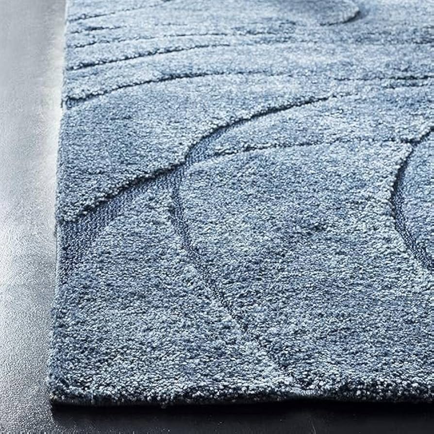 Blue Ripple Abstract Soft Waves Azure Shaggy Carpets & Rugs