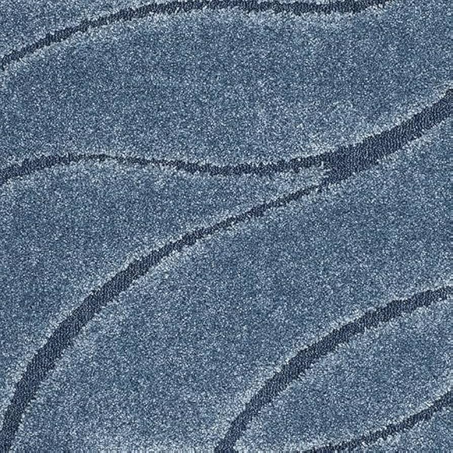Blue Ripple Abstract Soft Waves Azure Shaggy Carpets & Rugs