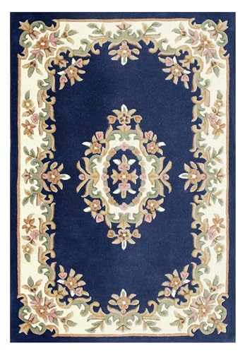 Designer Navy Blue Hand Tufted Carpets