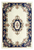 Royal Heritage Hand Tufted Wool Rug – Blue Floral – 5×8 ft