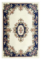 Royal Heritage Hand Tufted Wool Rug – Blue Floral – 5×8 ft