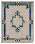 Casablanca Hand Tufted Wool Carpet – Ivory Blue & Sage Green – 5 × 7 ft