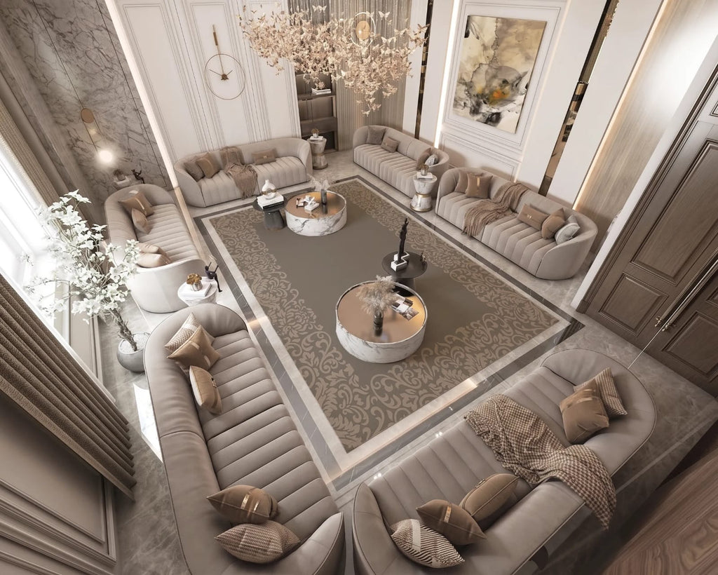 Brown & Beige Hand Tufted Carpets & Rugs