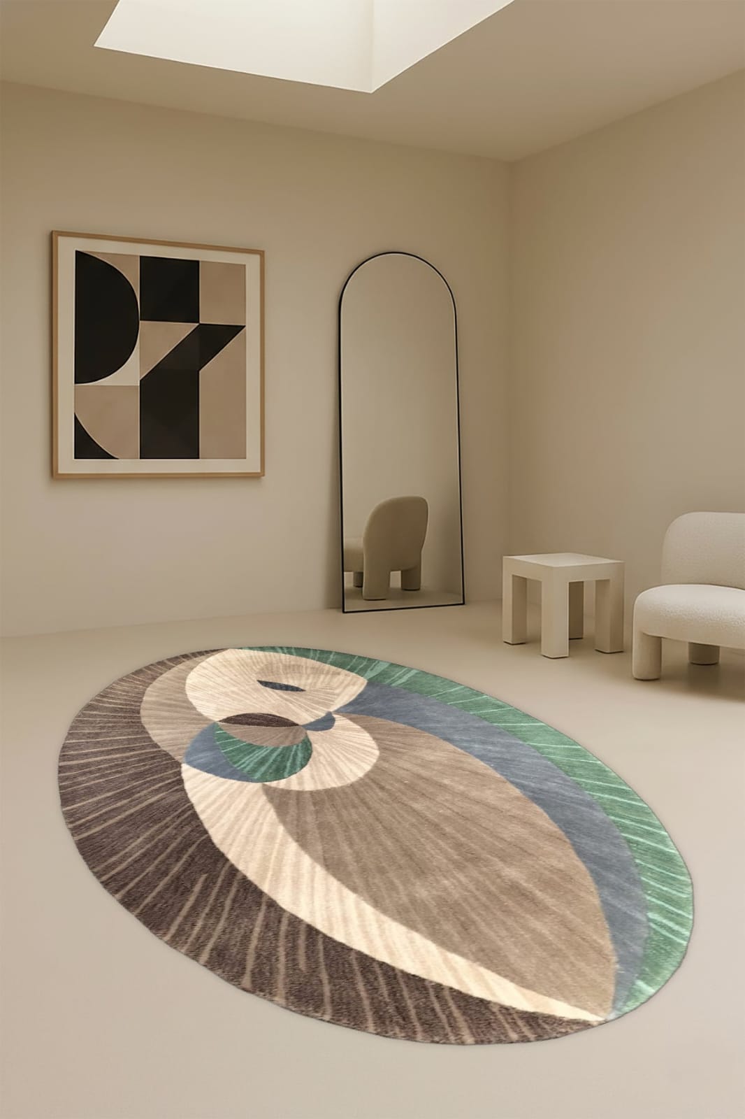 Modern Abstract Oval Hand Tufted Carpets & Rugs