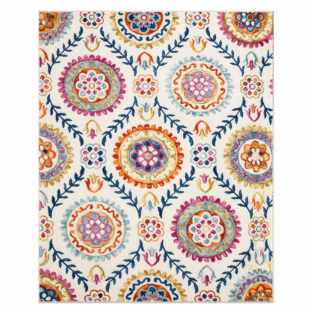 Floral Vine Patterns Multicolor Hand Tufted Carpets & Rugs