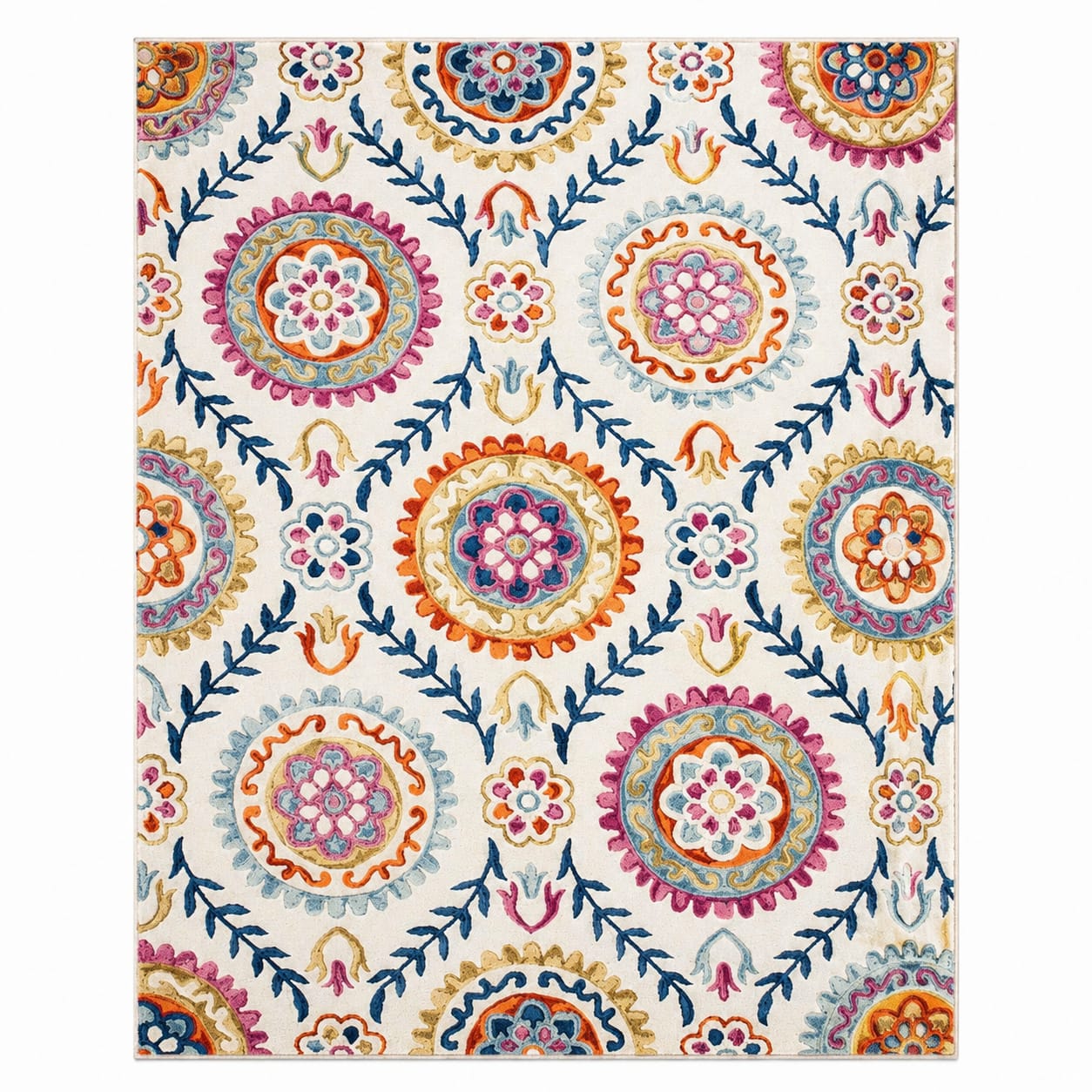 Floral Vine Patterns Multicolor Hand Tufted Carpets & Rugs