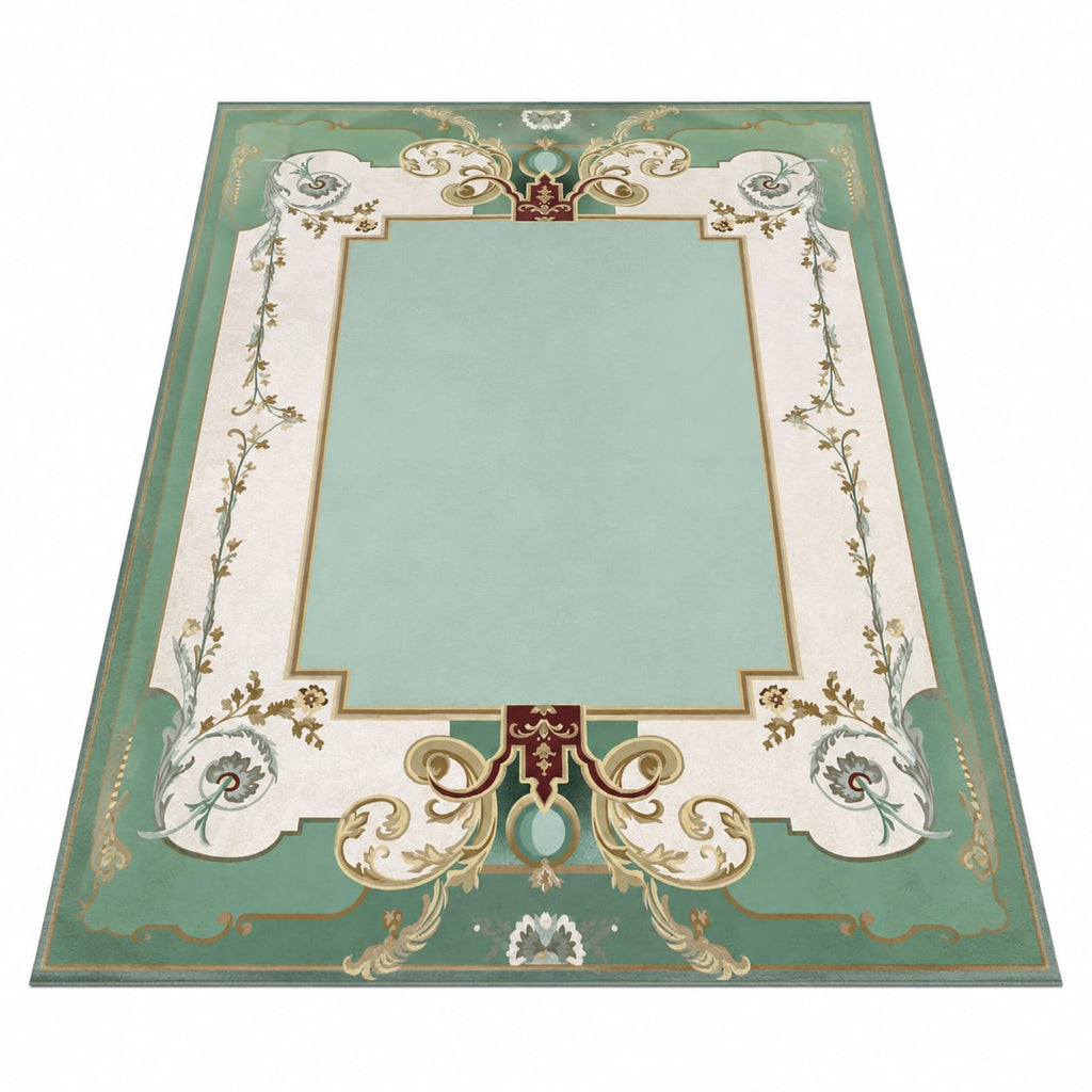 Traditional Classical Seafoam Green Hand Tufted Carpets & Rugs