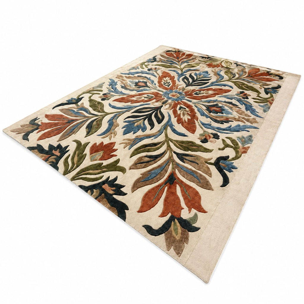 Botanical Leaf & Large floral Pattern Hand Tufted Carpets & Rugs