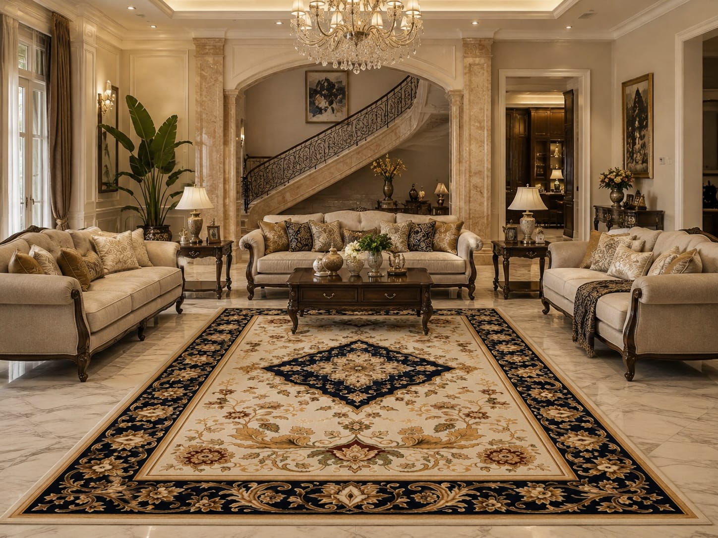 Traditional Persian Style Medallion Hand Tufted Carpets & Rugs