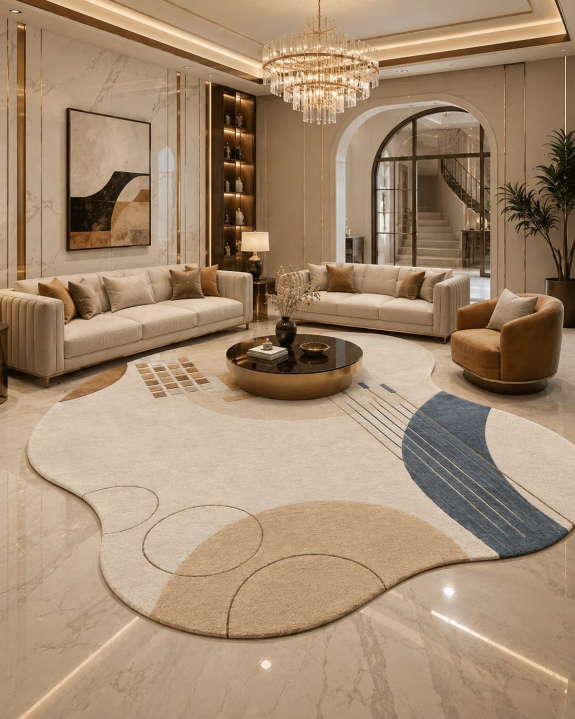 Modern Abstract Minimalist Hand Tufted Carpets & Rugs