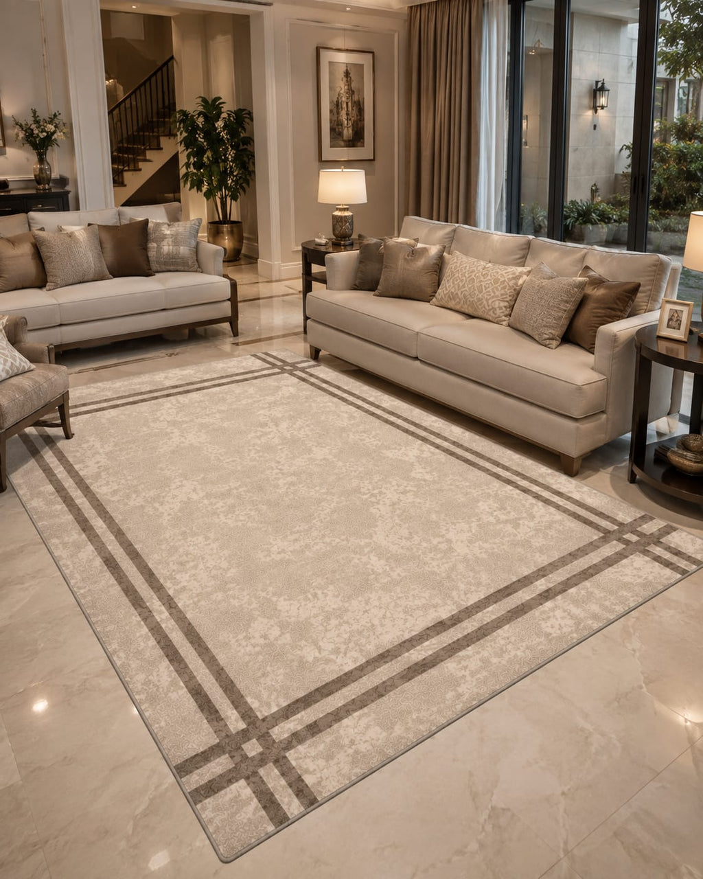 Modern Bordered Design Hand Tufted Carpets & Rugs