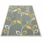 Modern Botanical Leaf Design Hand Tufted Carpets & Rugs