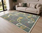 Modern Botanical Leaf Design Hand Tufted Carpets & Rugs