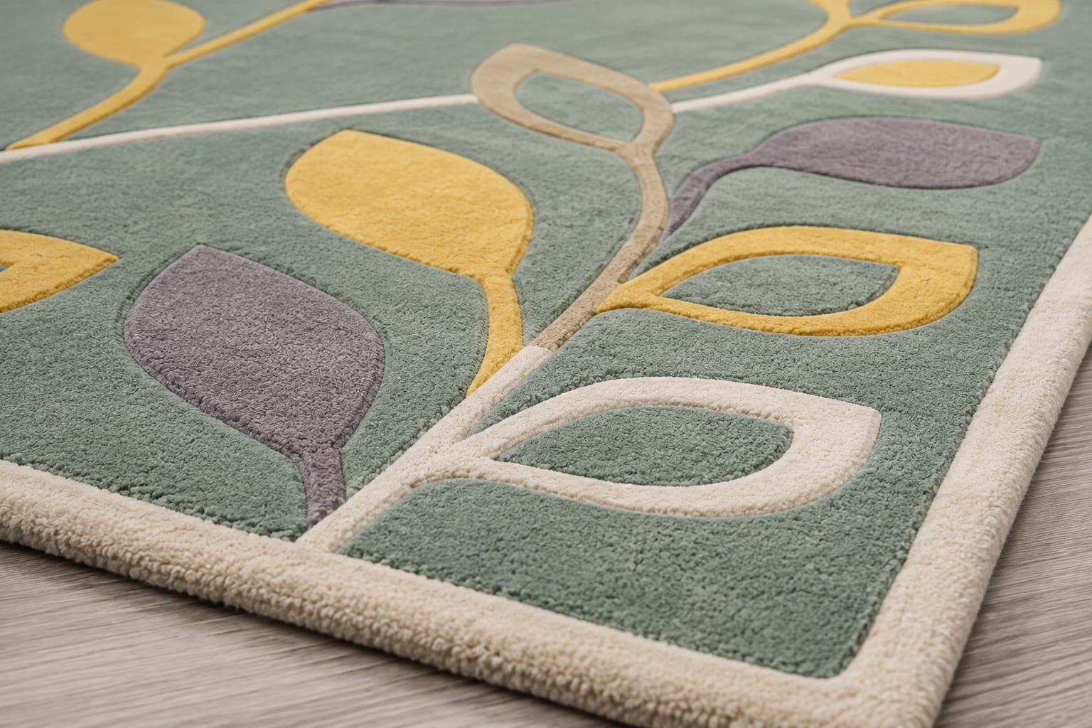 Modern Botanical Leaf Design Hand Tufted Carpets & Rugs
