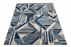 Blue Geometric Abstract  Hand Tufted Carpets & Rugs