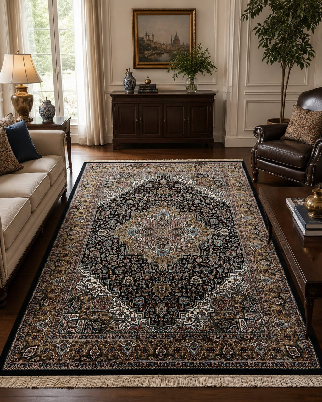 Royal Persian Heritage Rug – Midnight Medallion