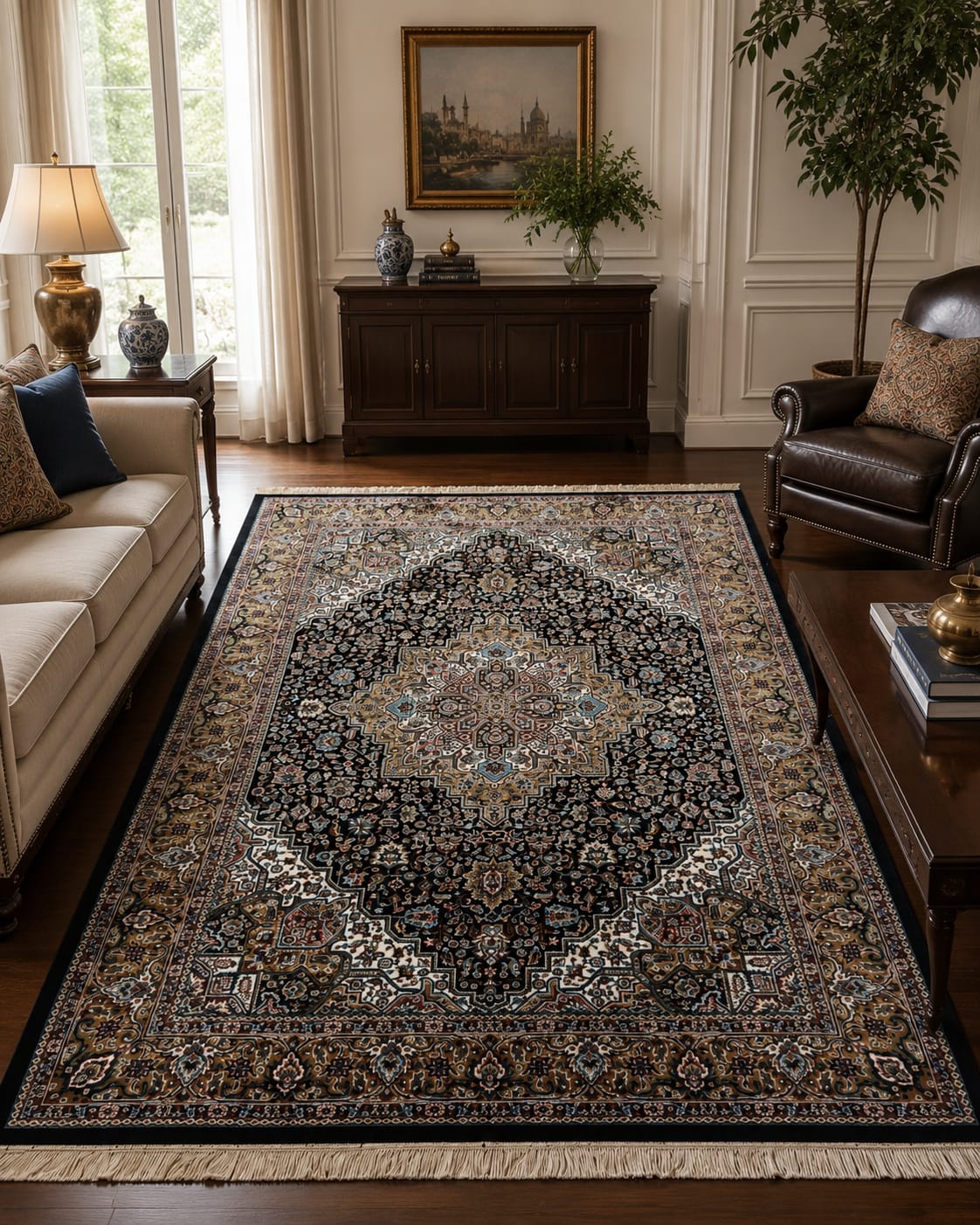 Royal Persian Heritage Rug – Midnight Medallion