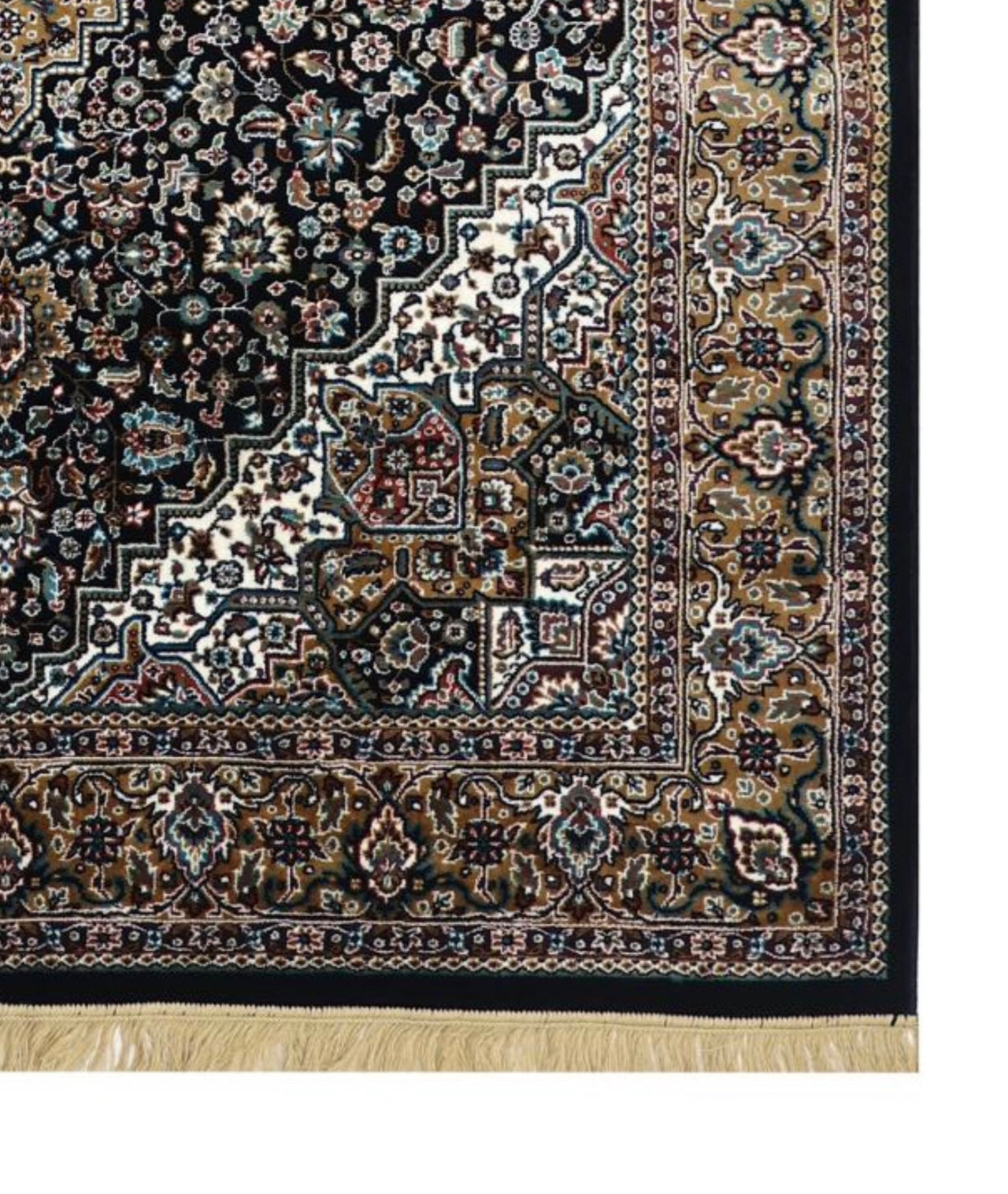 Persian Midnight Medallion Rug – Classic Floral Border